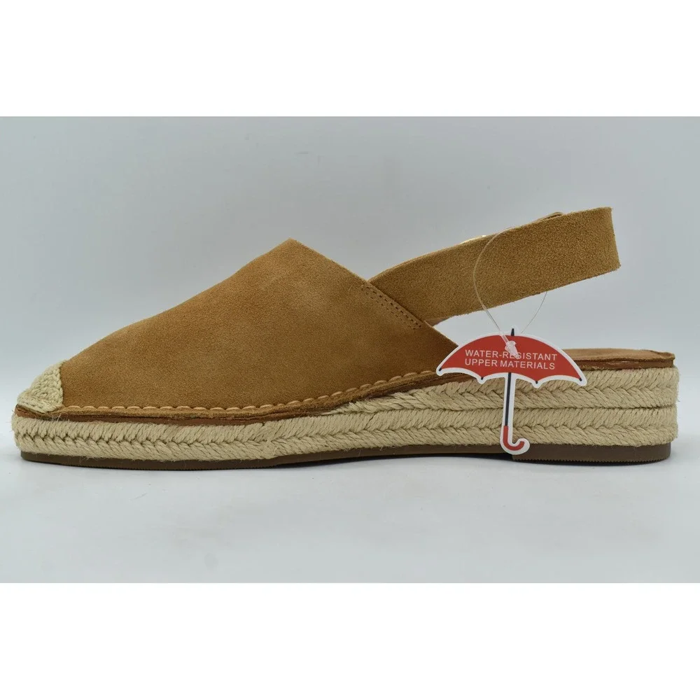 Blondo Hiliana Espadrille Sandals Womens 7.5 Tan Suede Water Resistant Platform